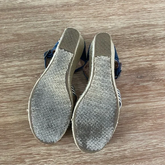 Toms Women’s Wedge Espadrille Strappy Sandals University Navy Size 8 - Picture 14 of 14